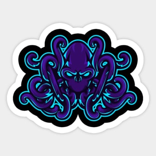 Octopus in Dark Ocean Sticker